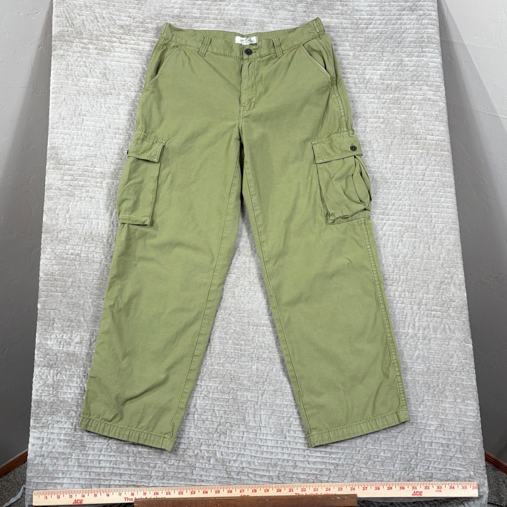 Madewell Mens Olive Green Straight Leg Cargo Pants NL219 Size 29 Utility Chino